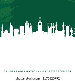 Saudi Arabia skyline building. Vector Illustration. National day, 23rd September. Eps 10.