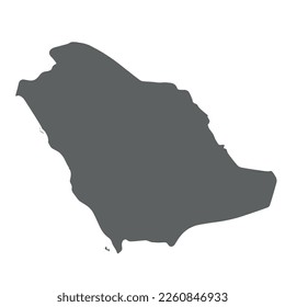 Saudi Arabia - solid black silhouette map of country area. Simple flat vector illustration.
