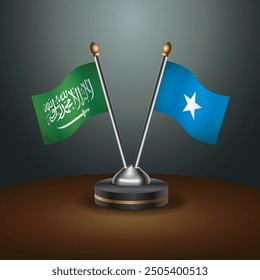 Saudi Arabia - Somalia Cooperation Flag, Dark gradient color Background