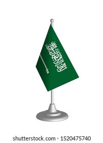 saudi arabia table flag, isolated on white background 
