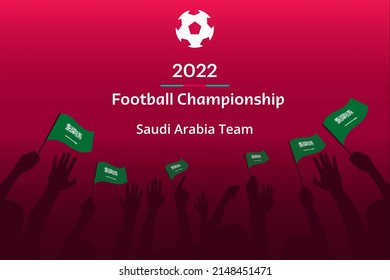 Saudi Arabia Team soccer vector illustration. Football Championship 2022 Background. 