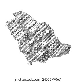 saudi arabia thread map line vector illustration