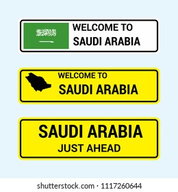 Saudi Arabia traffic signs board design vector 