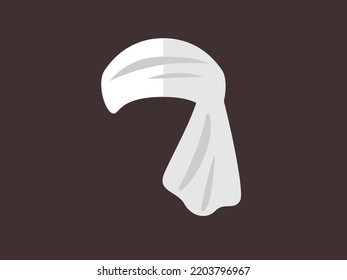 Saudi Arabia Turban, Islamic Patke, Muslim Scholars Head Wear Vector Illustration.