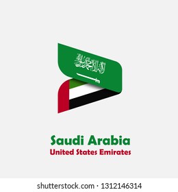 Saudi Arabia And UAE Flag Logo Design Template