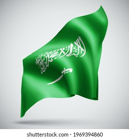Saudi Arabia, vector 3d flag isolated on white background