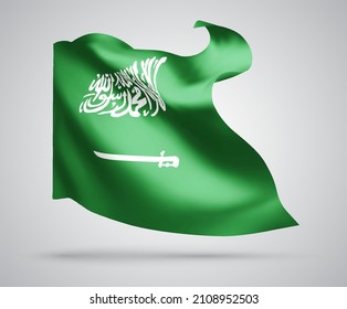 Saudi Arabia, vector 3d flag on white background