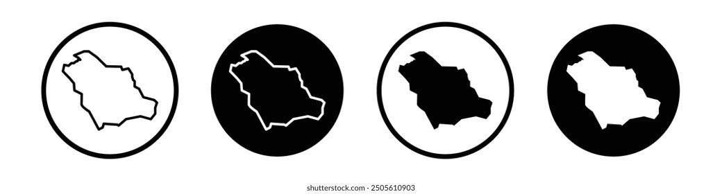 Saudi arabia vector icon set black filled and outlined style.