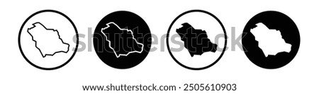 Saudi arabia vector icon set black filled and outlined style.