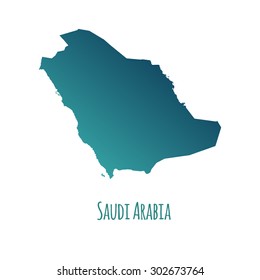 Saudi Arabia vector map with color gradient and caption on white background. Can be used as element of your infographics or presentation