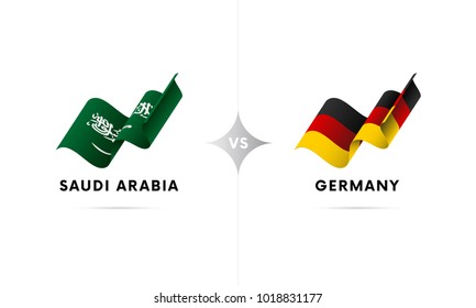 Saudi Arabia versus Germany. Football. Vector illustration.