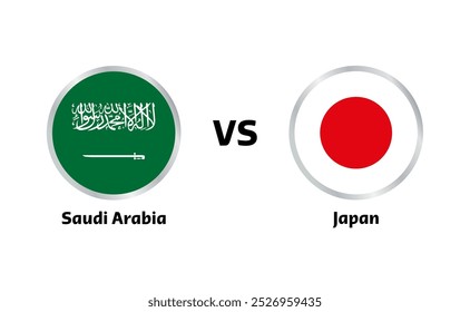 Arábia Saudita vs Japão jogo isolado no branco
