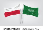 Saudi Arabia vs Poland, world Football 2022, World Football Competition championship match country flags. vector illustration EPS.