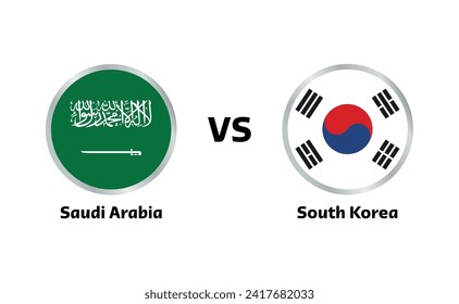 Arabia Saudita vs Corea del Sur partidos aislados en blanco