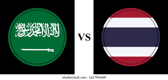 saudi arabia vs thailand. vector background