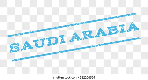 Saudi Arabia watermark stamp. Text caption between parallel lines with grunge design style. Rubber seal stamp with unclean texture.