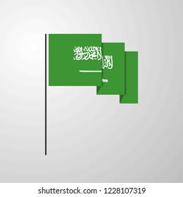 Saudi Arabia waving Flag creative background