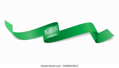 Saudi Arabian flag wavy abstract background. Vector illustration.