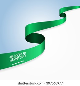 Saudi Arabian flag wavy abstract background. Vector illustration.