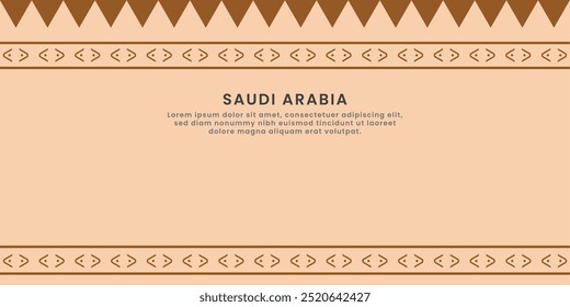 Padrão Geométrico da Arábia Saudita: Motivos para Triângulo e Ziguezague - Fronteira Vetorial para Projetos de Arte do Oriente Médio e Islâmica