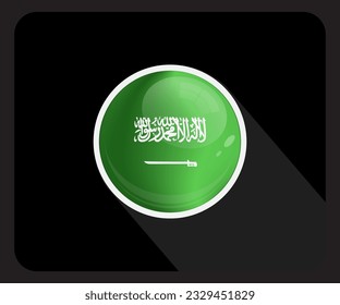 Saudi Circle Glossy Pride Flag Icon
