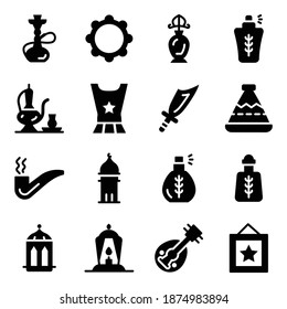 
Elementos culturales sauditas en paquete de estilo relleno moderno 