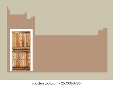 Saudi door traditional decoration and design element