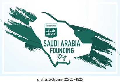 Saudi Founding Day. 22nd February (Arabic text translation: The Saudi Foundation Day 1727). Vector illustration.