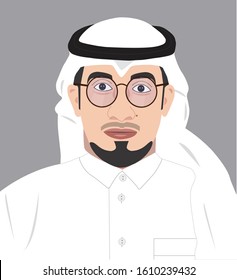 saudi man with eye glass vector