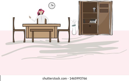 Saudi man set in the office 