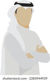 saudi man vector, Arab person icon