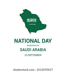 Saudi National Day 23rd September. Kingdom of Saudi Arabia National Day greeting card vector illustration design. Arabic text Calligraphy Our National Day