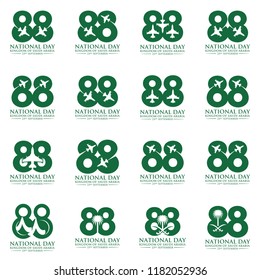 Saudi National Day. 88. 23rd September. Vector Illustration. Eps 10.