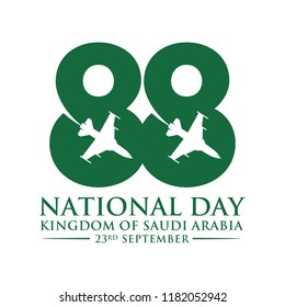 Saudi National Day. 88. 23rd September. Vector Illustration. Eps 10.