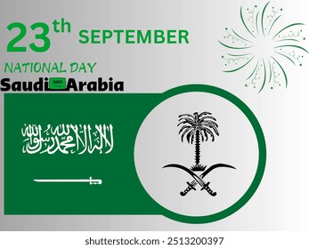 Dia Nacional da Arábia Saudita 94 anos de aniversário. 23 de setembro de 2024. Feliz Dia Nacional Árabe Caligrafia Árabe país árabe Dia nacional saudação slogan para a Arábia Saudita, Kuwait, Emirados Árabes Unidos, Catar