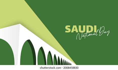 Saudi national day background illustration vector. Web banner of national day of saudi arabia