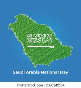 Saudi National Day Creative Map Design