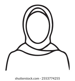 Saudi people line icon. male female using thawn and hijab. Eps 10