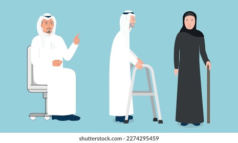 Saudi personalities in the age of old age show them disease and emotion