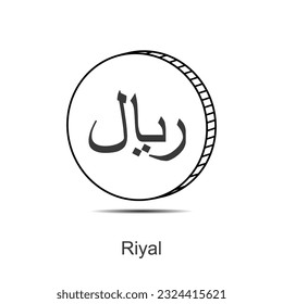 Saudi Riyal coin icon vector illustration eps