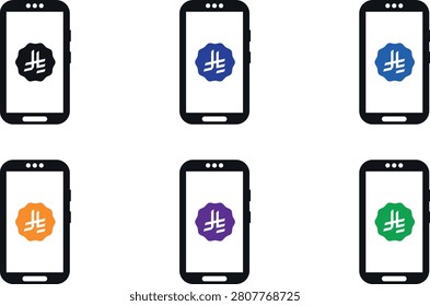 Saudi Riyal Mobile Payment Smartphone Icon Set