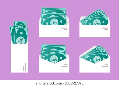 Saudi Riyal Money in Envelope 