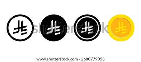 Saudi riyal sign set. Saudi riyal currency symbol. Saudi Arabia new official riyal symbol. Vector illustration