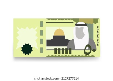 Saudi Riyal Vector Illustration. Saudi Arabia money set bundle banknotes. Paper money 50 SAR. Flat style. Isolated on white background. Simple minimal design.