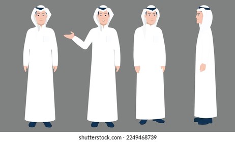 A Saudi from the side and from the front and three four