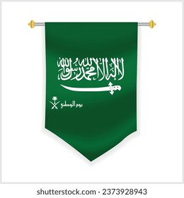Bandera de pared saudita y diseño de bandera colgada de pared saudita
