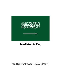 Saudia arabia flag, Saudia Arabia map Illustration on white background Vol 01