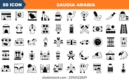 Saudia Arabia icon set. Containing arabia, national, arab,and more. Duotone vector icons collection.