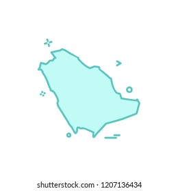 Saudia arabia map icon design vector 