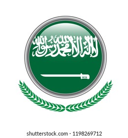 saudi-arabia flag button. saudi-arabia flag icon. Vector illustration of  saudi-arabia flag on white background. 
